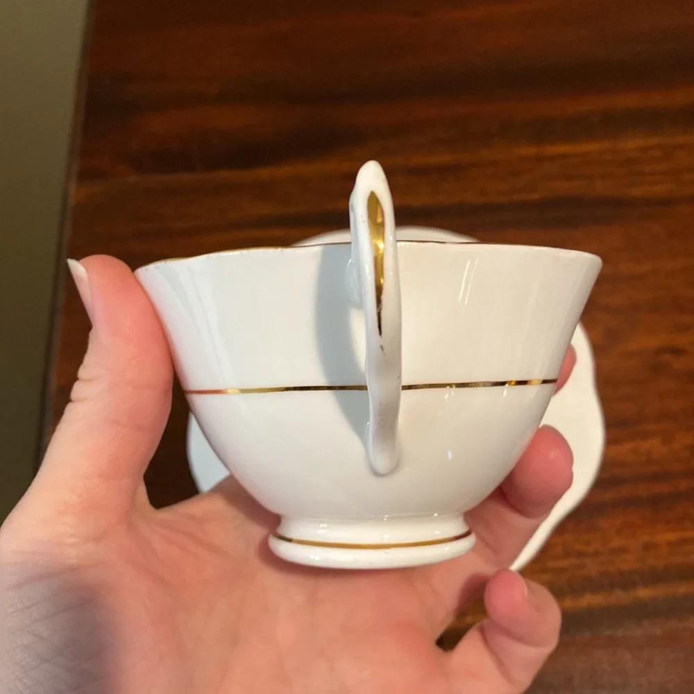 Vintage Teacup and Saucer, Crownford, England, Bone China - Picture 10 of 12